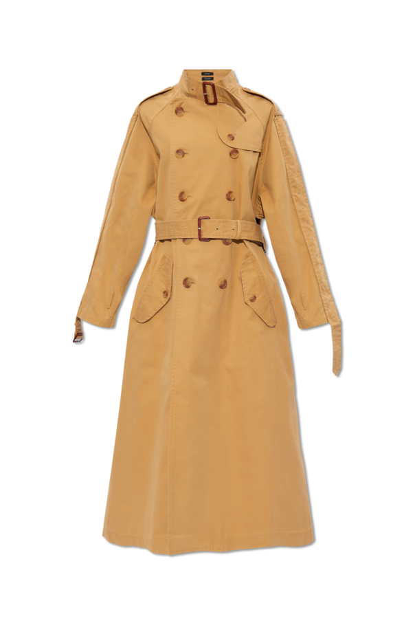 Beige Trench coat with standing collar R13 GenesinlifeShops AE